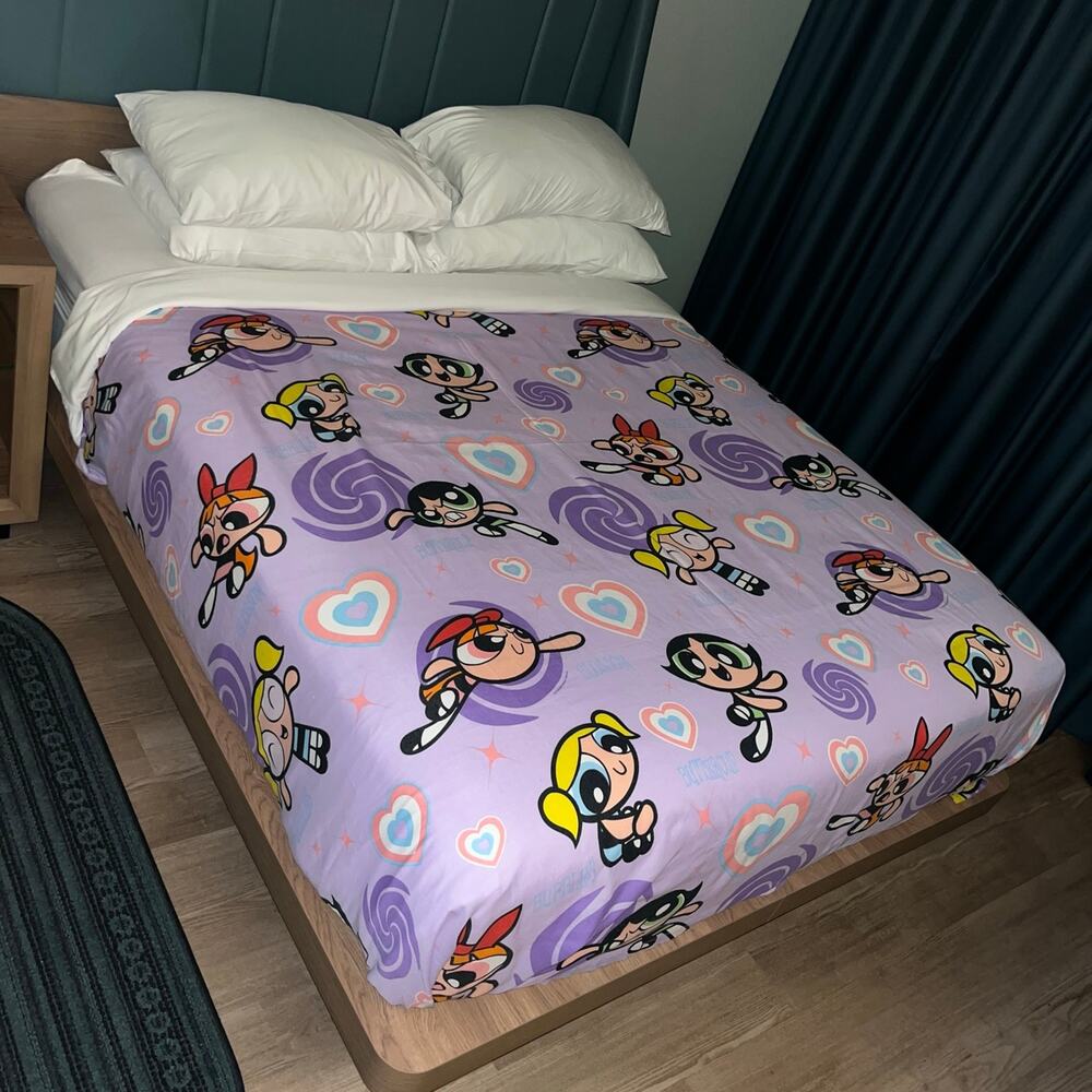 Rare HTF Powerpuff Girls 2000 Top Flat Bed Sheet Queen/Full VTG USA Y2K (0797)